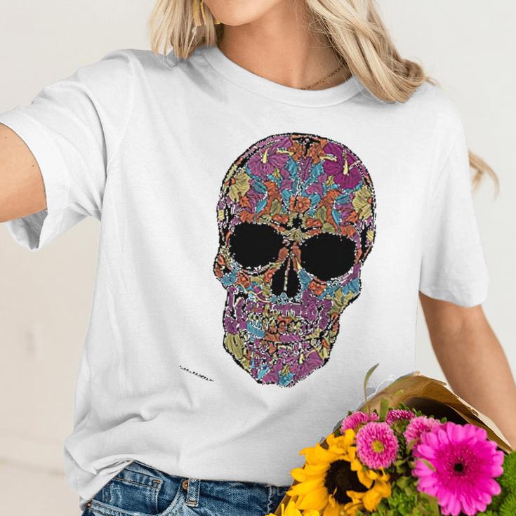 Black Flower Sugar Skull Day Of Dead Women T-Shirt Gifts for Her