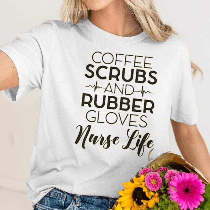 Coffee And Rubber Gloves Nurse Women T-Shirt Gifts for Her