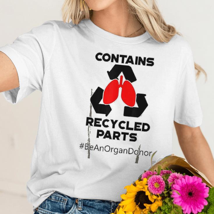 Contains Recycled Parts Lung Transplant Recipient Women T-Shirt Gifts for Her