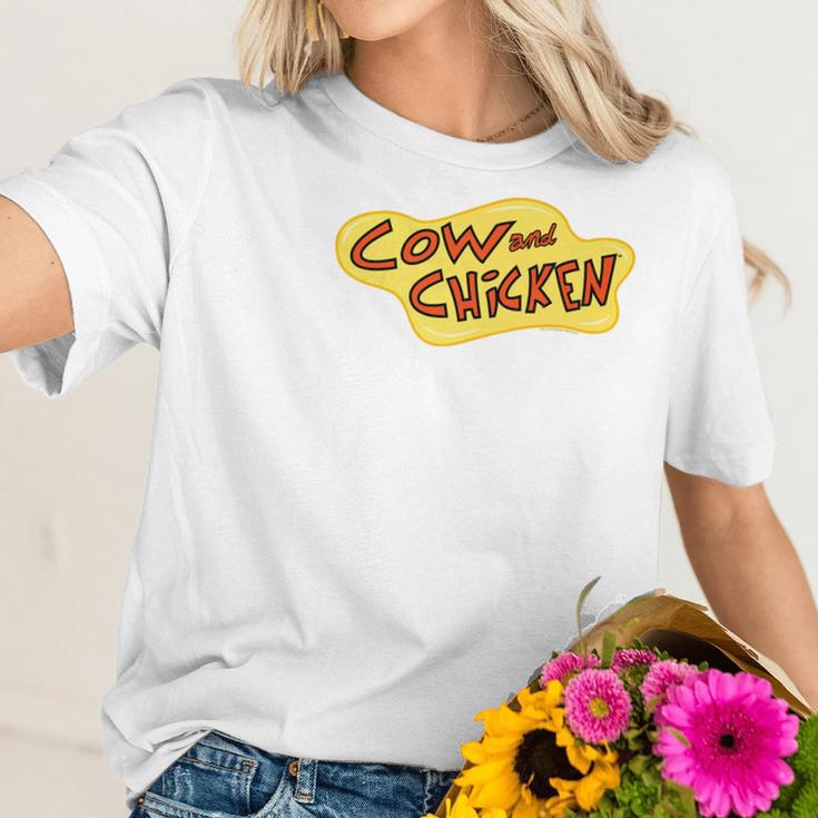 Cow And Chicken Logo Color Women T-Shirt Gifts for Her