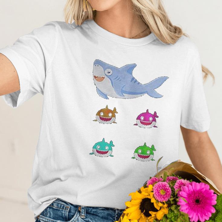 Cute Daddy Shark And Sons Best Christmas Gifts For Dad Women T-Shirt Gifts for Her