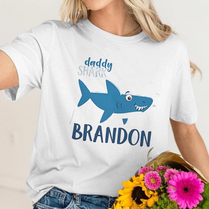 Daddy Shark Brandon Best Christmas Gifts For Dad Women T-Shirt Gifts for Her