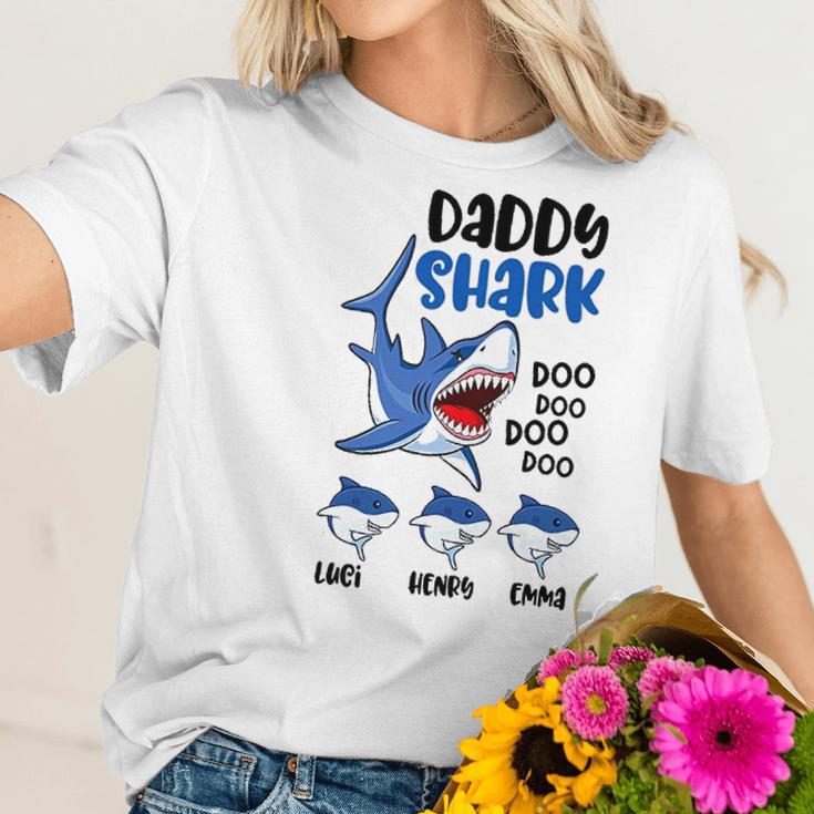 Daddy Shark Family Name Best Christmas Gifts For Dad Women T-Shirt Gifts for Her