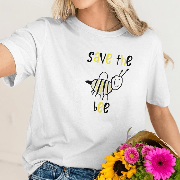 Designed By Kids Save The Bee Nature Protection Gift Women T-Shirt Gifts for Her