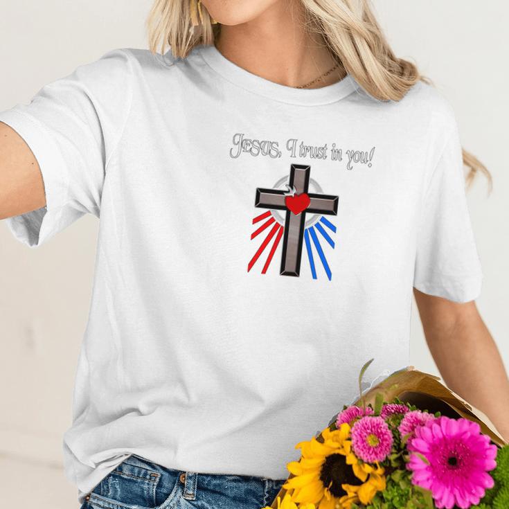 Divine Mercy Chaplet Prayer Jesus I Trust In You Women T-Shirt Gifts for Her