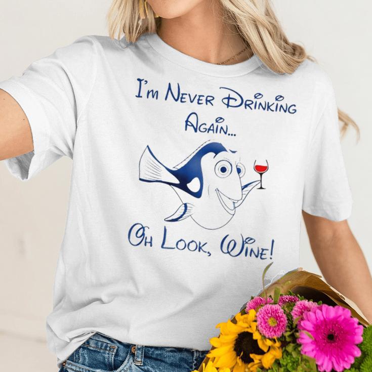 Dory Wine I Never Drinking Again Women T-Shirt Gifts for Her