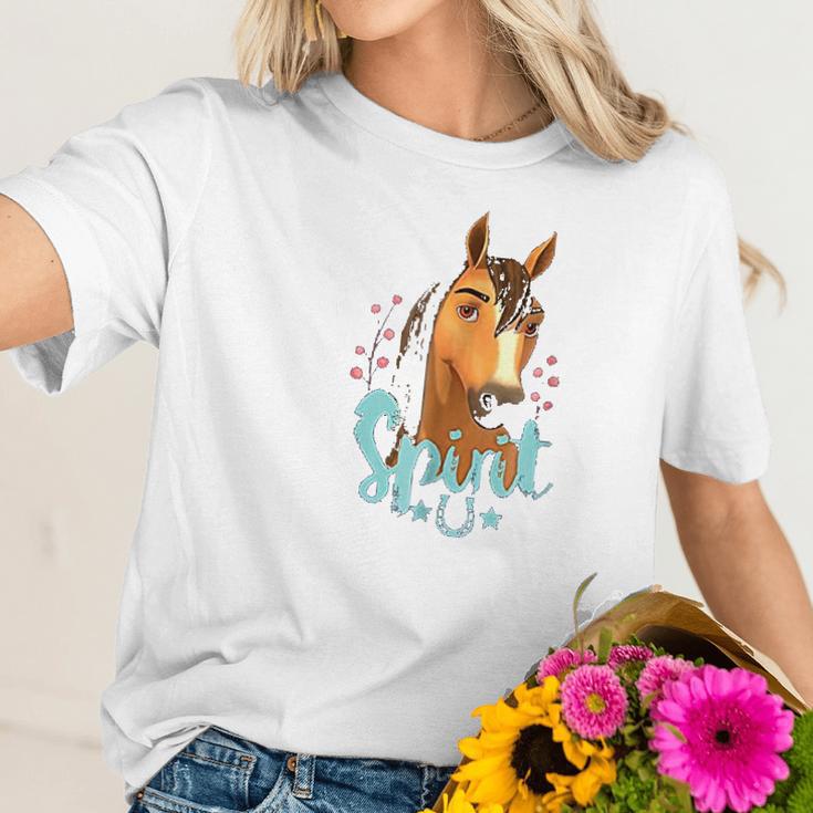 Dreamworks Riding Free Spirit Horseshoe Women T-Shirt Gifts for Her