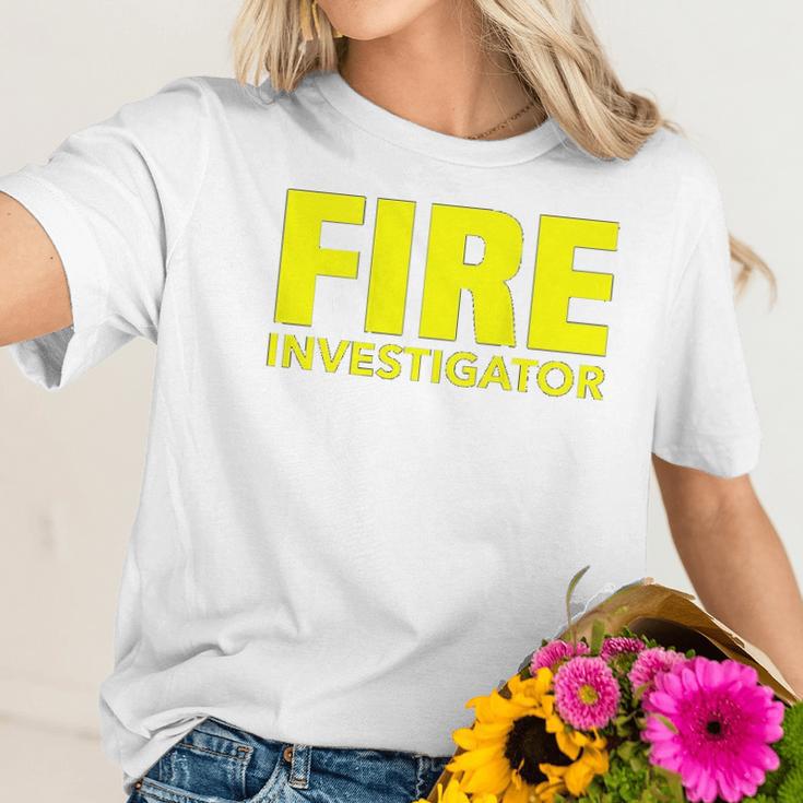 Fire Marshal Commissioner Firefighters Investigators Duty Women T-Shirt Gifts for Her