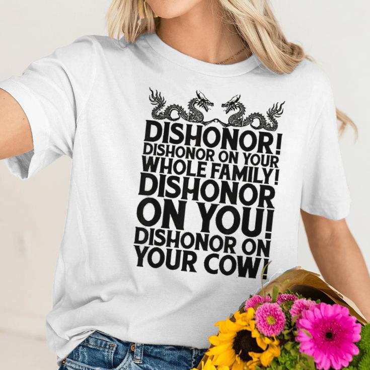 Funny Sarcastic Quotes Gift Dishonor On Your Cow Women T-Shirt Gifts for Her