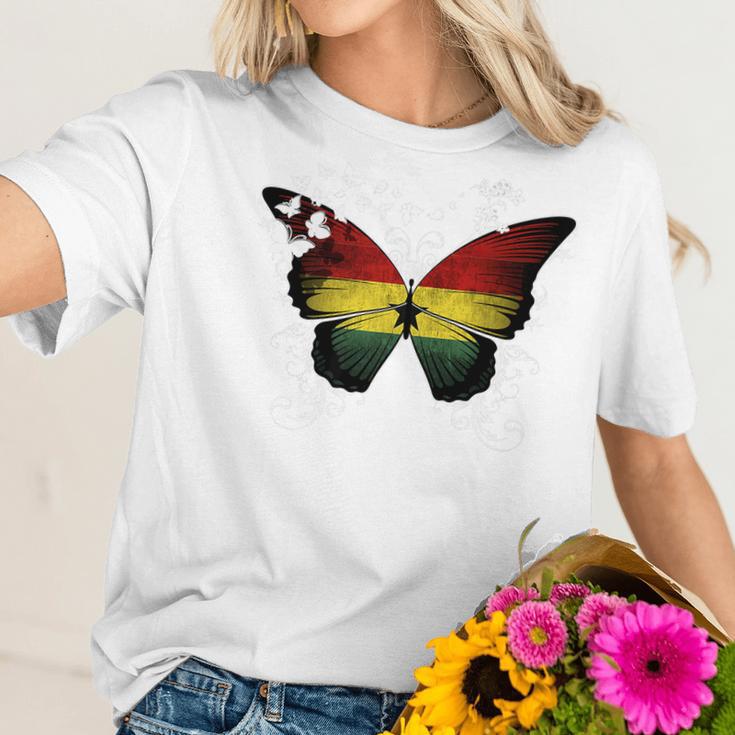 Ghana Flag Ghanaian Flag Butterfly Women T-Shirt Gifts for Her