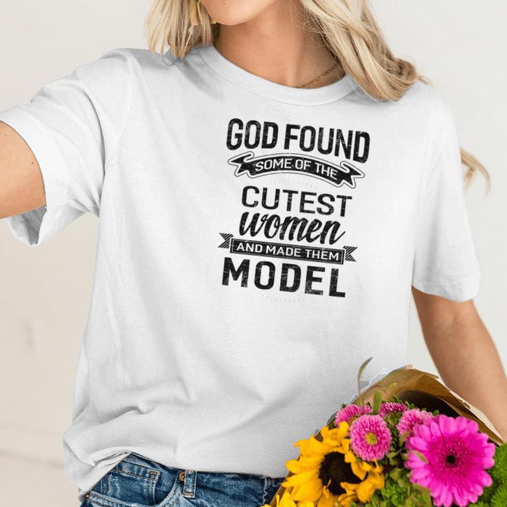 Womens God Found The Cutest Women Made Them Model Women T-Shirt Gifts for Her