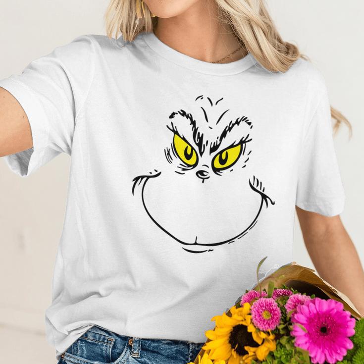 Grinch Face Grinch Christmas Women T-Shirt Gifts for Her