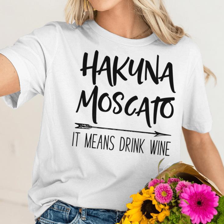 Hakuna Moscato It Means Drink Wine Gift Women T-Shirt Gifts for Her