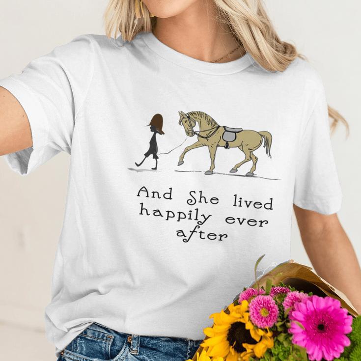 Happily Ever After Horse Equestrian Tee Women T-Shirt Gifts for Her