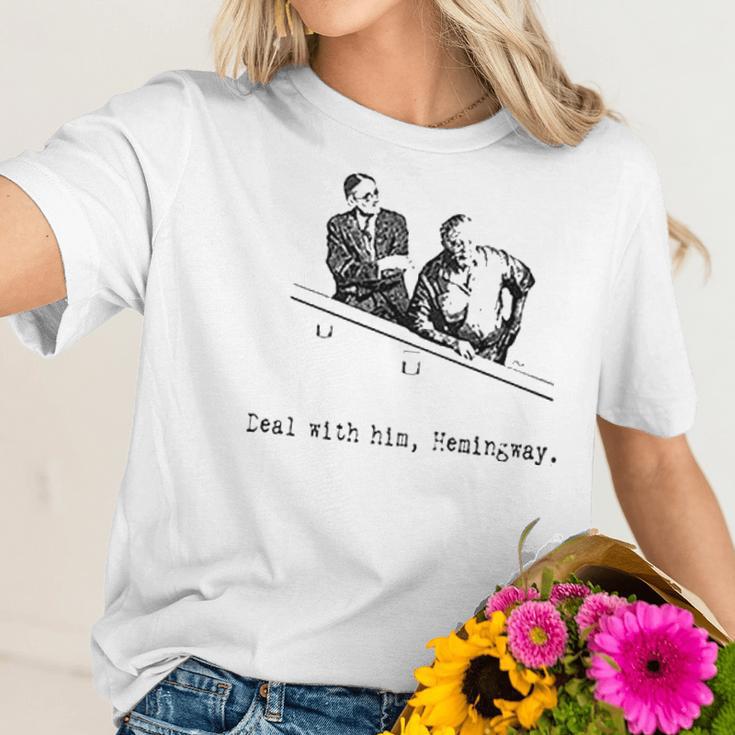 James Joyce X Ernest Hemingway Drunken Shenanigans Painting Classic Women T-Shirt Gifts for Her