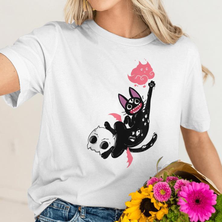 Kawaii Black Cat Pastel Goth Lovers Emo Cat Men Women T-Shirt Graphic Print Casual Unisex Tee Women T-Shirt Gifts for Her