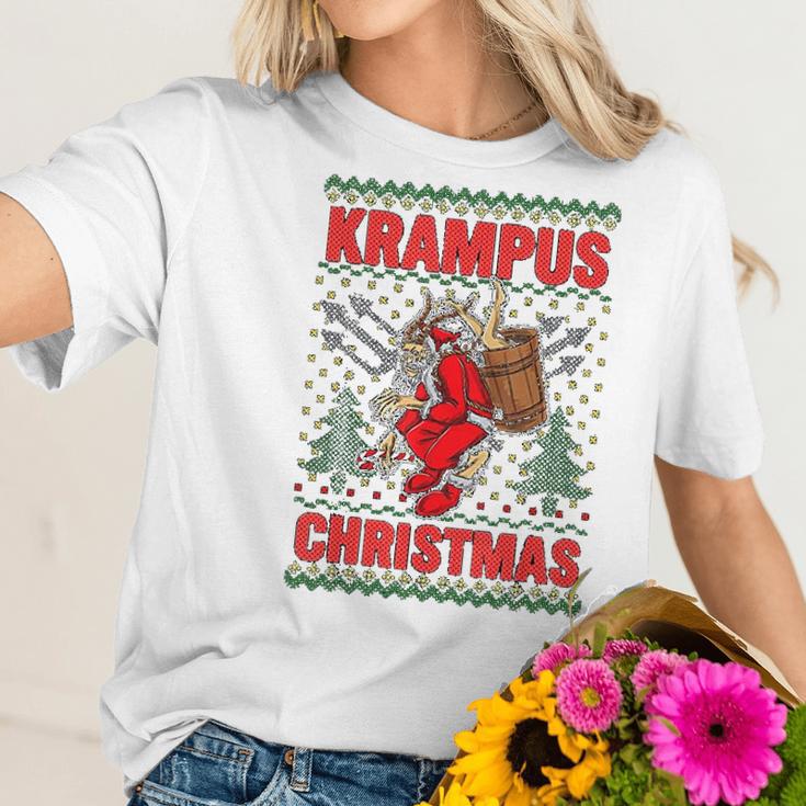 Krampus Christmas Ugly Pattern Gift Women T-Shirt Gifts for Her