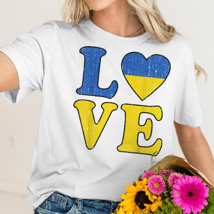 Love Support Ukraine I Stand With Ukraine Ukrainian Flag Men Women T-Shirt Graphic Print Casual Unisex Tee Women T-Shirt Gifts for Her