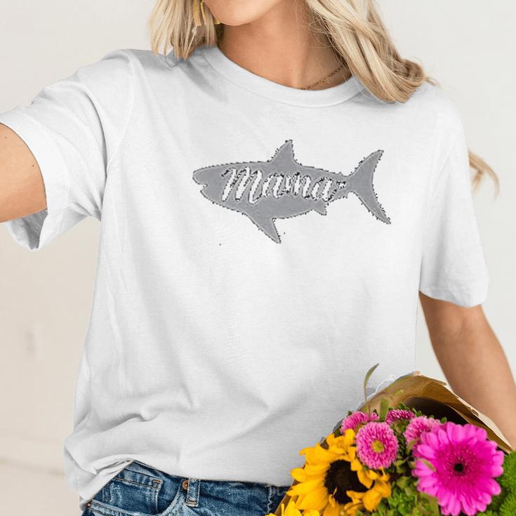 Mama And Baby Shark Women T-Shirt Gifts for Her