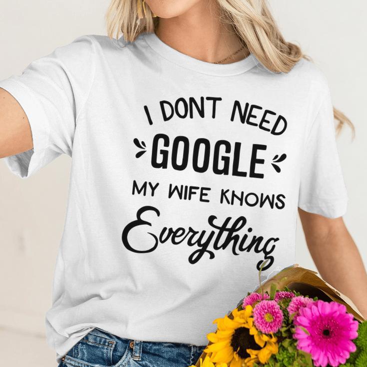 Mens I Dont Need Google My Wife Knows Everything Women T-Shirt Gifts for Her