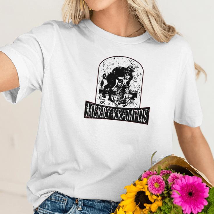 Merry Krampus Christmas Demon Women T-Shirt Gifts for Her