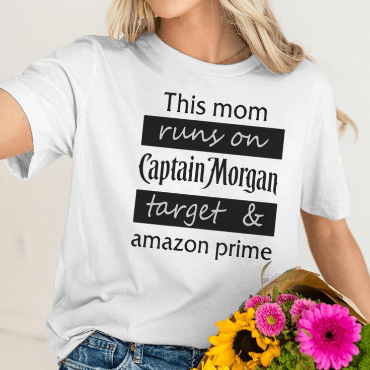 This Mom Runs On Captain Morgan Target And Amazon Prime Women T-Shirt Gifts for Her