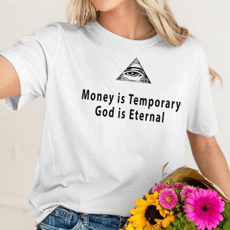 Money Is Temporary God Is Eternal Women T-Shirt Gifts for Her