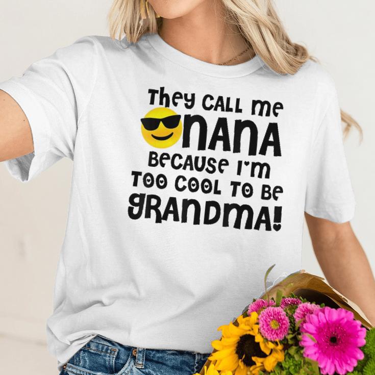 Mothers Day For Cool Nana Grandma Emoji Shades Women T-Shirt Gifts for Her