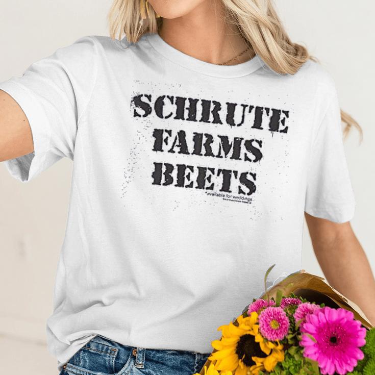 The Office Schrute Farm Beets Gray Women T-Shirt Gifts for Her