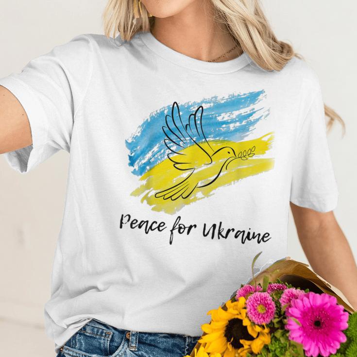 Peace For Ukraine Dove Ukraine Flag Lover Support Ukraine Men Women T-Shirt Graphic Print Casual Unisex Tee Women T-Shirt Gifts for Her