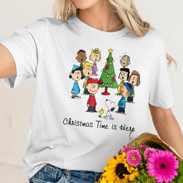 Peanuts Christmas Time Is Here Shirt Women T-Shirt Gifts for Her