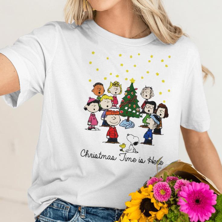 The Peanuts Gang Christmas Time Is Here Women T-Shirt Gifts for Her