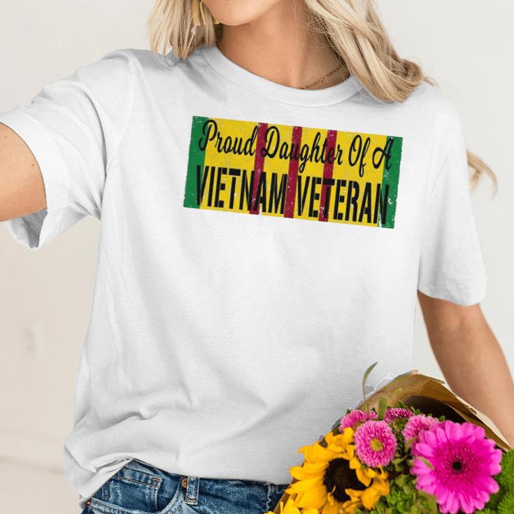 Proud Daughter Of A Vietnam Veteran Us War Service Ribbon Women T-Shirt Gifts for Her