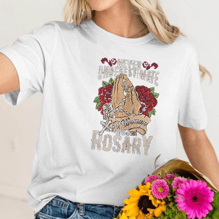 Womens Rosary Catholic Virgin Mary Women T-Shirt Gifts for Her