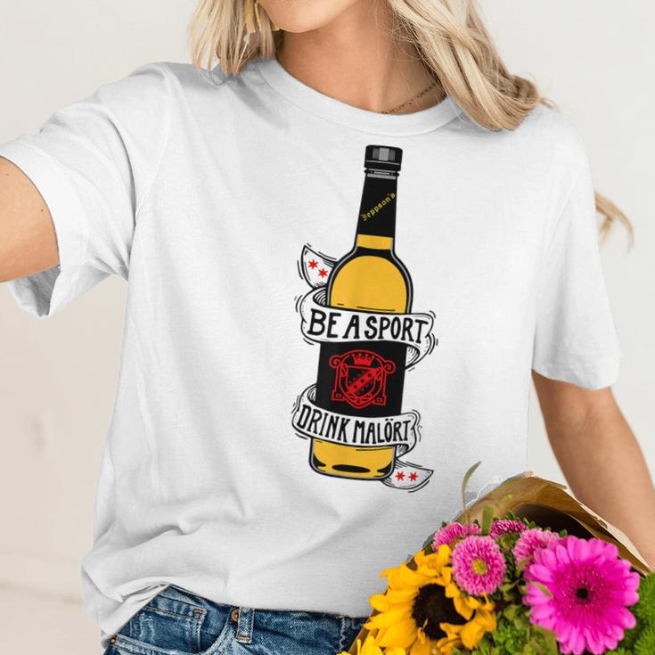 Be A Sport Drink Malort Team Malort Alcohol Liquor Men Women T-Shirt Graphic Print Casual Unisex Tee Women T-Shirt Gifts for Her