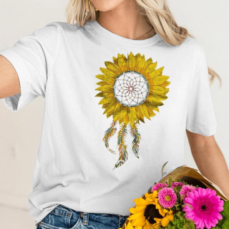 Sunflower Tribal Dreamcatcher Summer Flower Floral Design Unisex SunflowerSunflower Sunflower S Sunflower Gift Women T-Shirt Gifts for Her