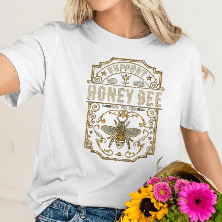 Support Your Local Honey Bee Save The Bees Vintage Women T-Shirt Gifts for Her