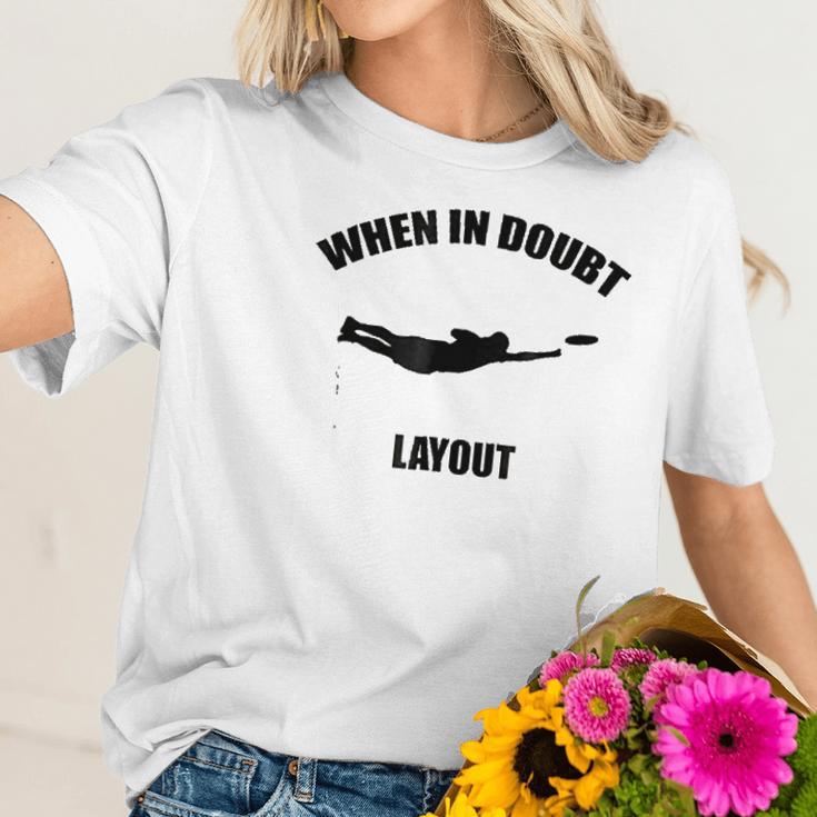 When In Doubt Layout Ultimate Frisbee Sports Women T-Shirt Gifts for Her