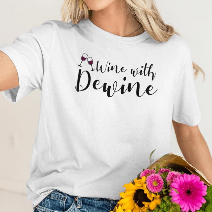 Wine With Dewine Women T-Shirt Gifts for Her