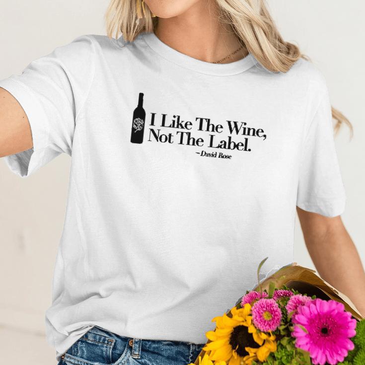 I Like The Wine Not The Label David Rose Missy Fit Ladies Women T-Shirt Gifts for Her