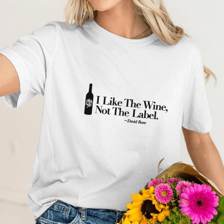 I Like The Wine Not The Label David Rose Women T-Shirt Gifts for Her