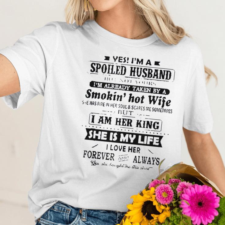 Yes I Am A Spoiled Husband Taken By A Smoking Hot Wife Women T-Shirt Gifts for Her