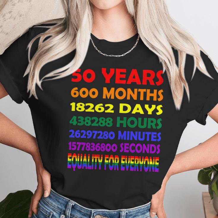 19692019 50Th Pride Anniversary 50 Years 600 Months Rainbow Women T-Shirt Gifts for Women