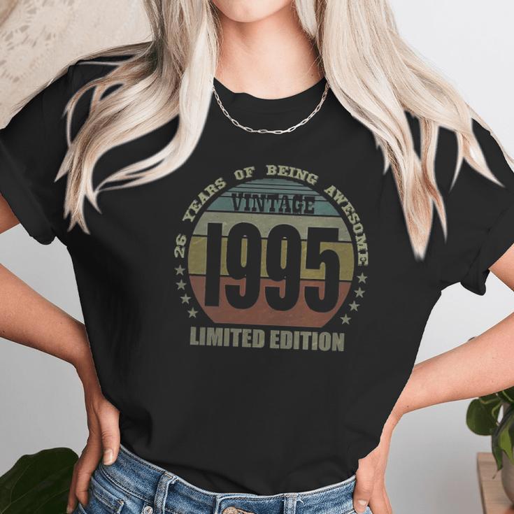 Womens 26 Years Old Gifts Vintage 1995 Limited Edition 26Th Birthday V-Neck Women T-Shirt Gifts for Women