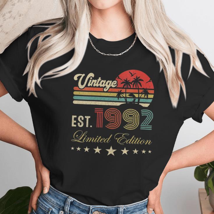 Womens 30Th Birthday Born 1992 Vintage Limited Edition 30 Birthday V-Neck Women T-Shirt Gifts for Women