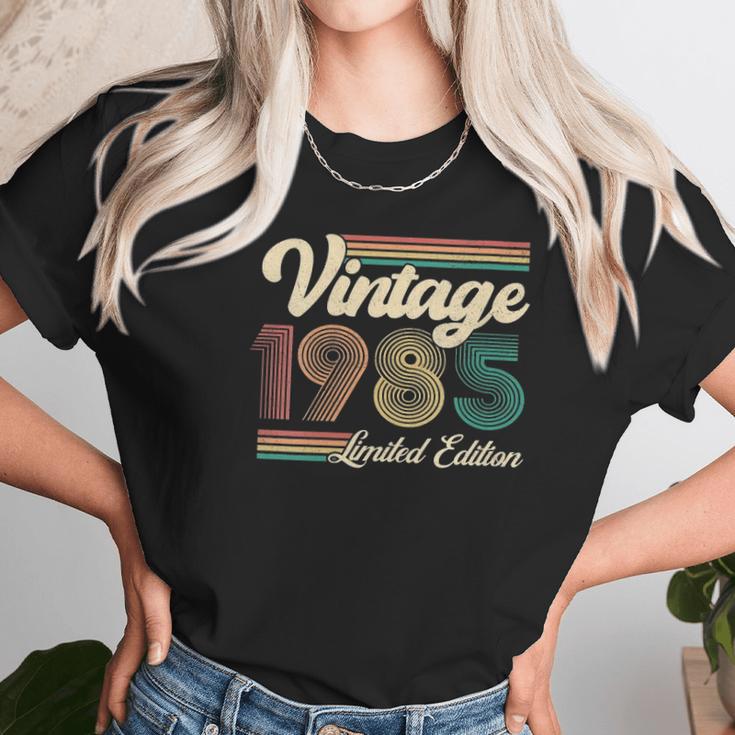 Womens 36 Years Old Gifts Born In 1985 Vintage 36Th Birthday Retro V-Neck Women T-Shirt Gifts for Women