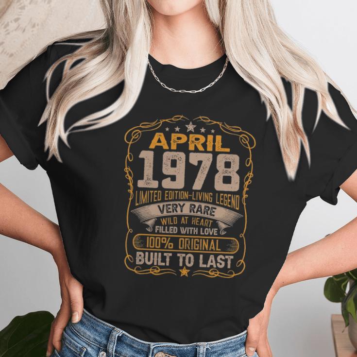 44Th Birthday Decoration April 1978 Men Women 44 Years Old Women T-Shirt Gifts for Women