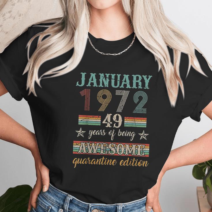 50Th Birthday Gift 50 Years Old Retro Vintage January 1972 Women T-Shirt Gifts for Women