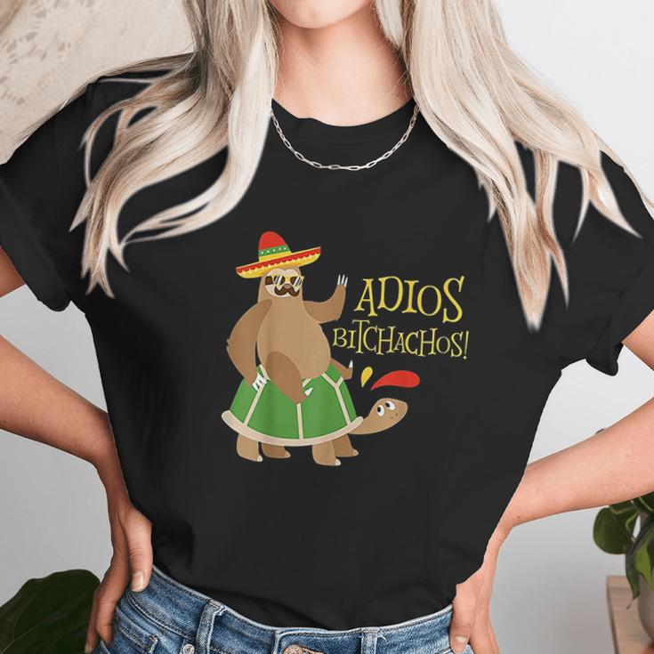 Adios Bitchachos Mexican Cinco De Mayo Sloth Turtle Women T-Shirt Gifts for Women