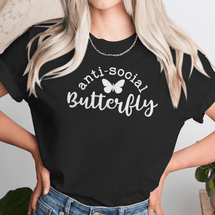 Anti-Social Butterfly Anti-Social Women T-Shirt Gifts for Women